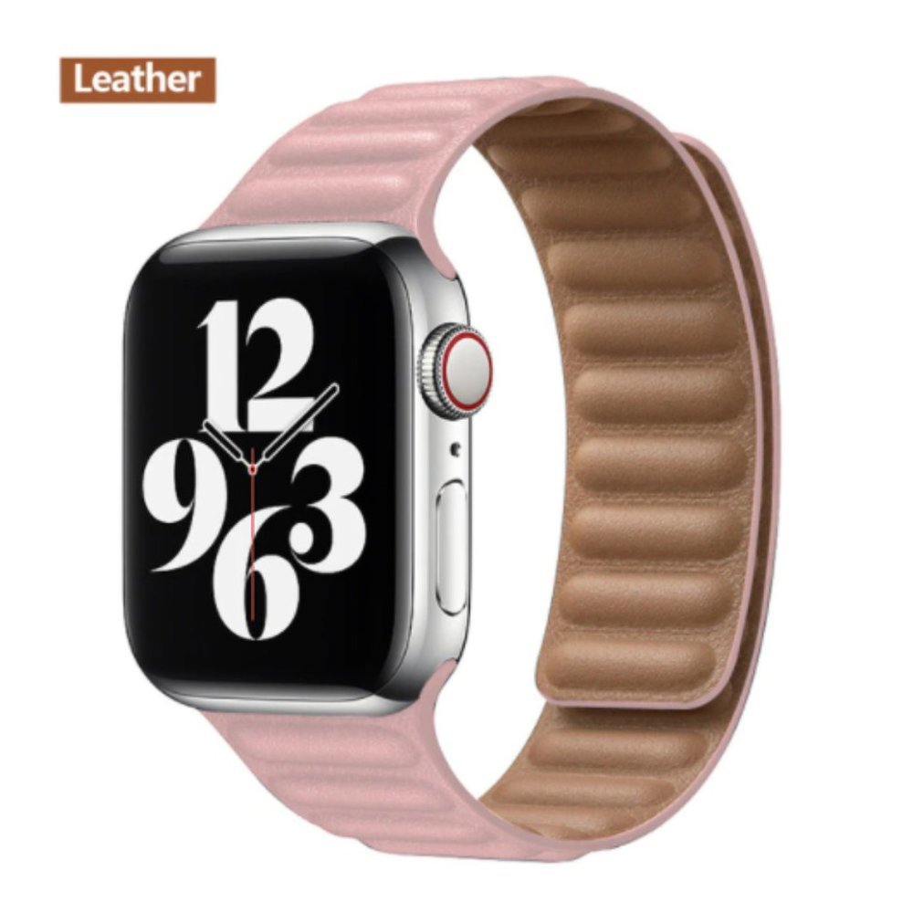 NEW[BAND] Pink Leather Magnetic For Apple Watch